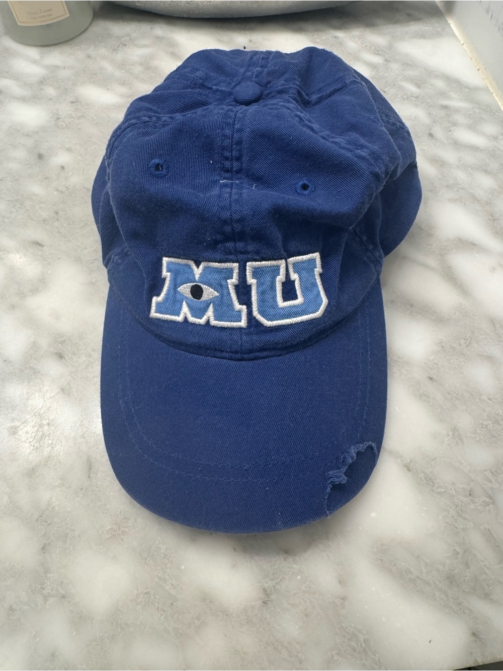 Blue Kids Baseball Cap with Embroidered Disney Monsters University Logo